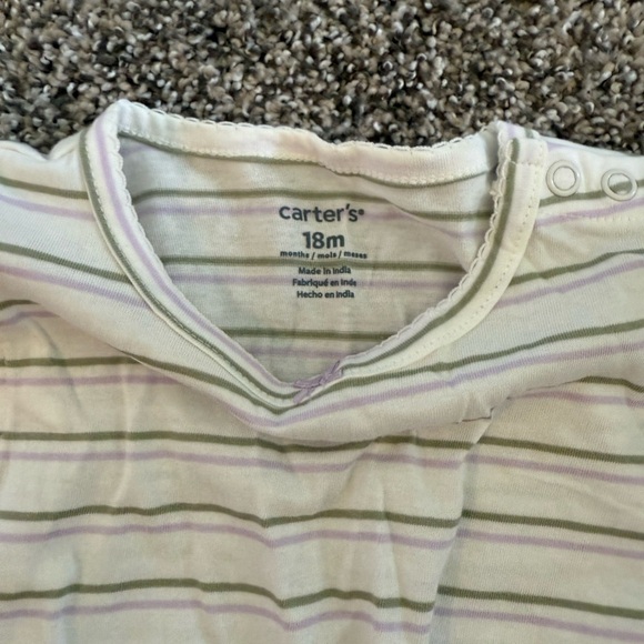 Carter's Baby Girl Light White & Purple Striped Set Size 18 Months NWOT - Picture 4 of 4